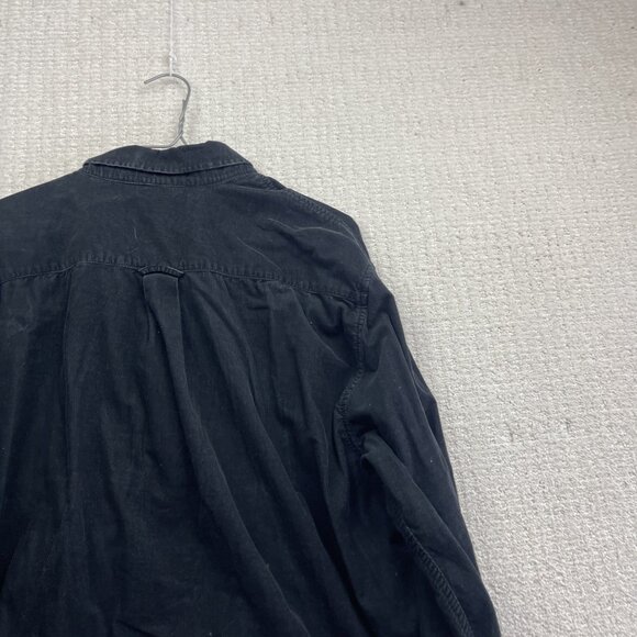 Retreat Black Corduroy Button Up Oxford Shirt Mens Large Retro Outdoor Camp - Picture 13 of 13